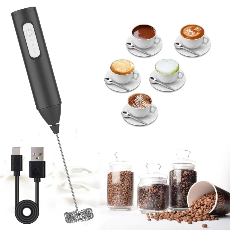 Rechargeable Milk Frother – 3-Speed Handheld Foam Maker for Coffee, Latte & More | USB Powered